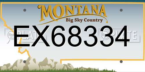 EX68334 Montana License Plate