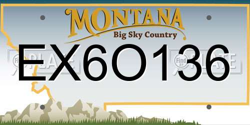 EX6O136 Montana License Plate
