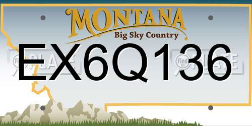 EX6Q136 Montana License Plate