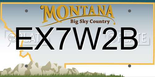 EX7W2B Montana License Plate