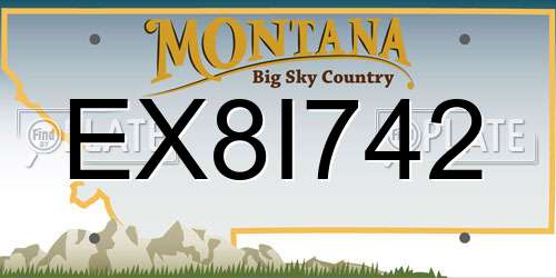 EX8I742 Montana License Plate