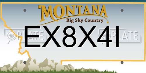 EX8X4I Montana License Plate