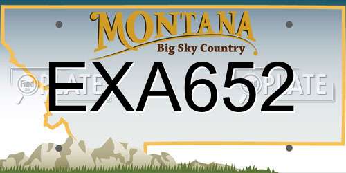 EXA652 Montana License Plate
