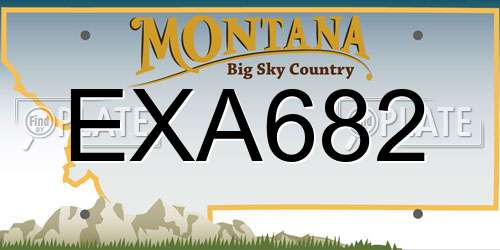 EXA682 Montana License Plate