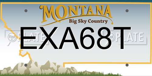 EXA68T Montana License Plate