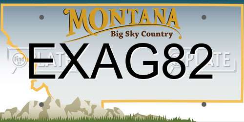 EXAG82 Montana License Plate
