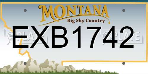 EXB1742 Montana License Plate