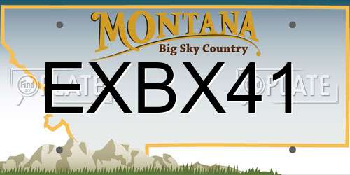 EXBX41 Montana License Plate