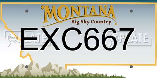 EXC667 Montana License Plate