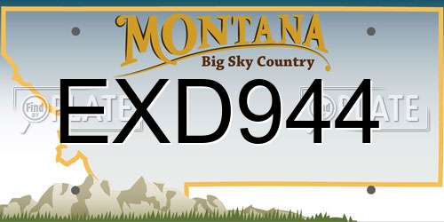 EXD944 Montana License Plate