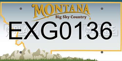 EXG0136 Montana License Plate