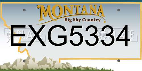 EXG5334 Montana License Plate