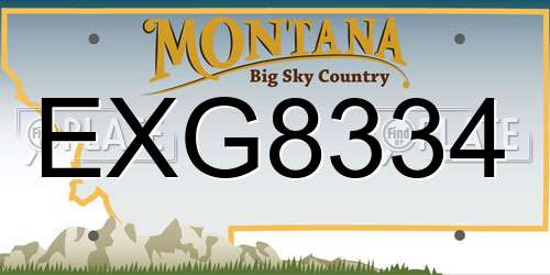 EXG8334 Montana License Plate