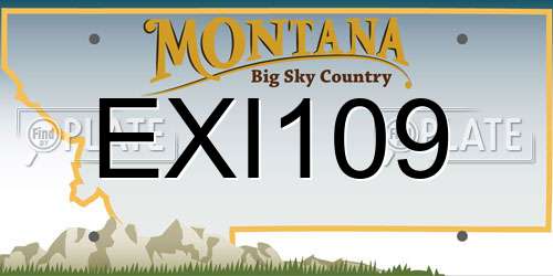 EXI109 Montana License Plate