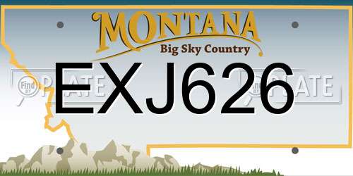 EXJ626 Montana License Plate