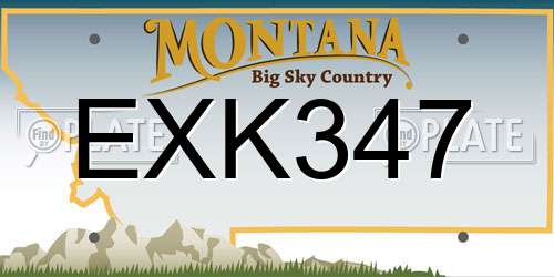 EXK347 Montana License Plate