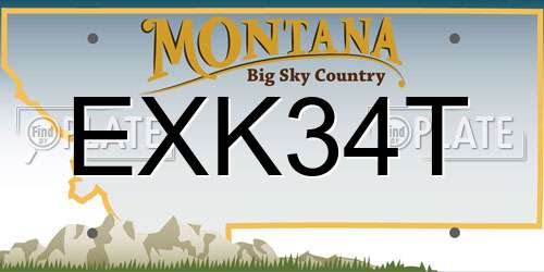 EXK34T Montana License Plate