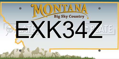 EXK34Z Montana License Plate
