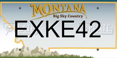 EXKE42 Montana License Plate