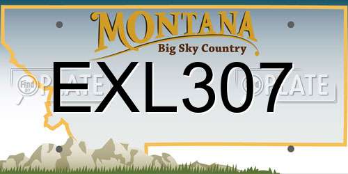 EXL307 Montana License Plate