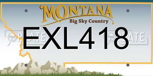 EXL418 Montana License Plate