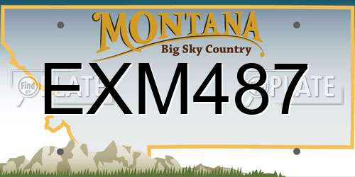 EXM487 Montana License Plate