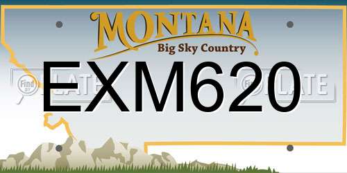 EXM620 Montana License Plate