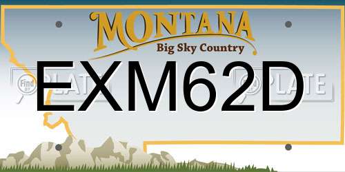 EXM62D Montana License Plate