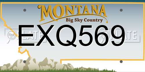 EXQ569 Montana License Plate