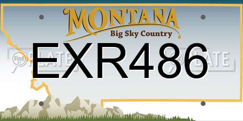 EXR486 Montana License Plate
