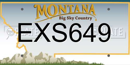 EXS649 Montana License Plate