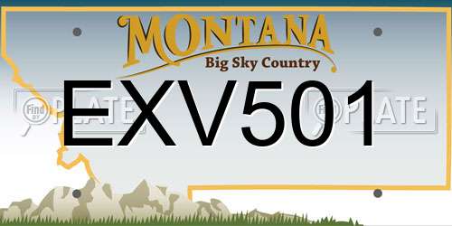 EXV501 Montana License Plate