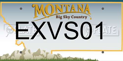 EXVS01 Montana License Plate
