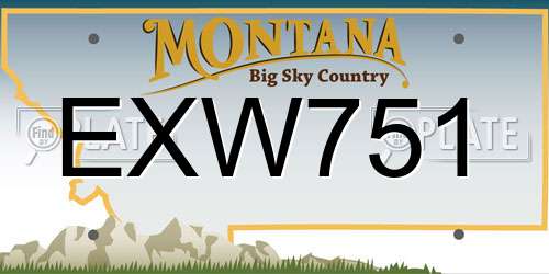 EXW751 Montana License Plate