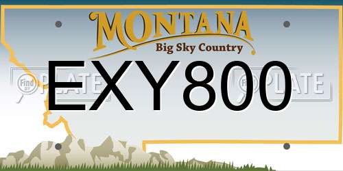 EXY800 Montana License Plate