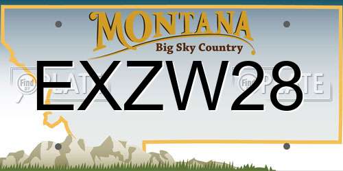 EXZW28 Montana License Plate