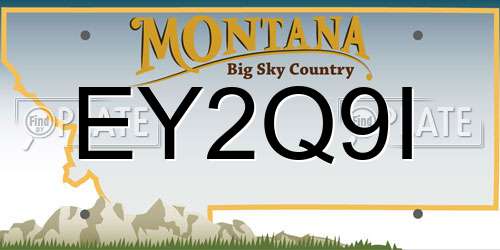 EY2Q9I Montana License Plate