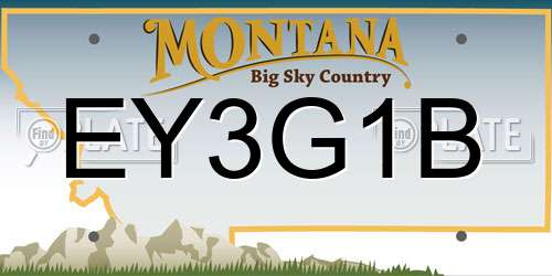 EY3G1B Montana License Plate