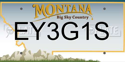 EY3G1S Montana License Plate