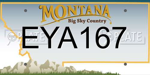 EYA167 Montana License Plate