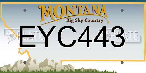 EYC443 Montana License Plate