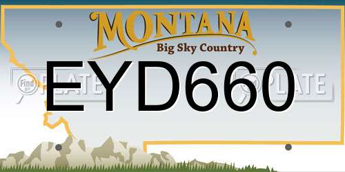 EYD660 Montana License Plate