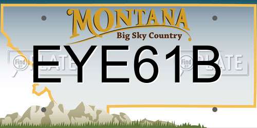 EYE61B Montana License Plate