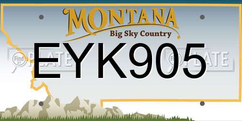 EYK905 Montana License Plate