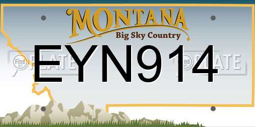 EYN914 Montana License Plate