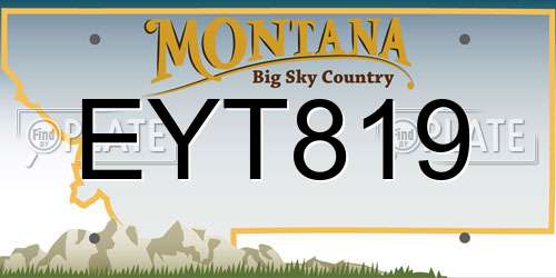 EYT819 Montana License Plate