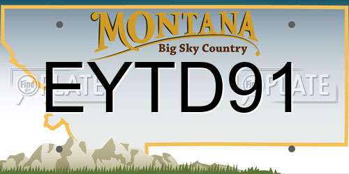 EYTD91 Montana License Plate