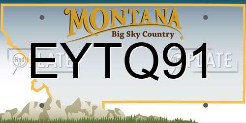 EYTQ91 Montana License Plate