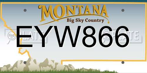 EYW866 Montana License Plate