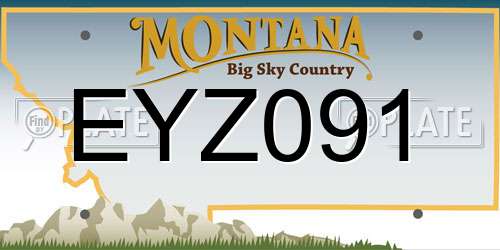EYZ091 Montana License Plate
